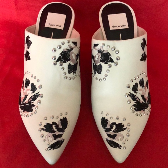 BRAND NEW DOLCE VITA BEADED LEATHER MULES 8 - Picture 8 of 8